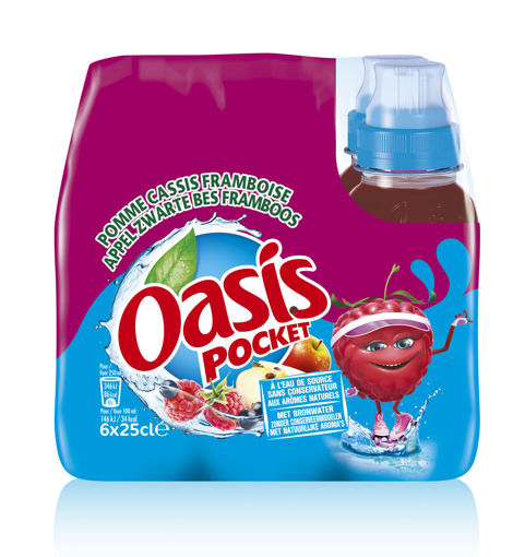 Afbeeldingen van OASIS APPEL CASSIS FRAMBOOS POCKET 6X25CL PET