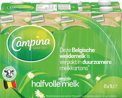 Afbeeldingen van CAMPINA HALFVOLLE MELK UHT BRIK 8X1L