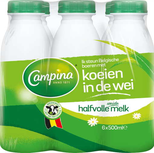 Afbeeldingen van CAMPINA HALFVOLLE MELK PET+ 6X50CL