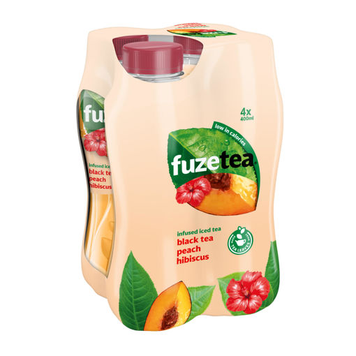 Afbeeldingen van FUZE TEA BLACK TEA PEACH HIBISCUS PET 4X40CL