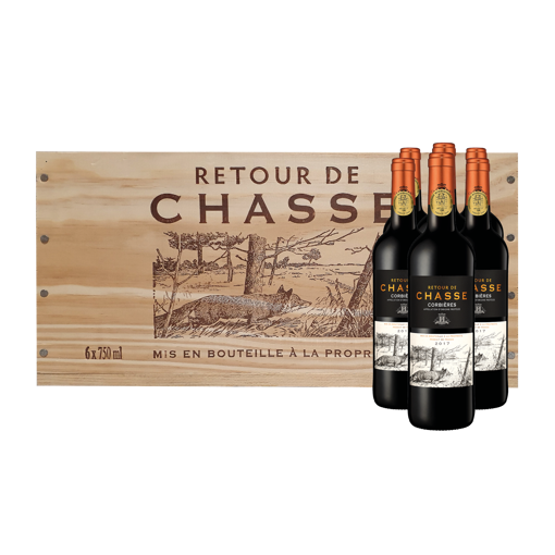 Afbeeldingen van GESCHENKKIST CORBIERES RETOUR DE CHASSE 6X75CL