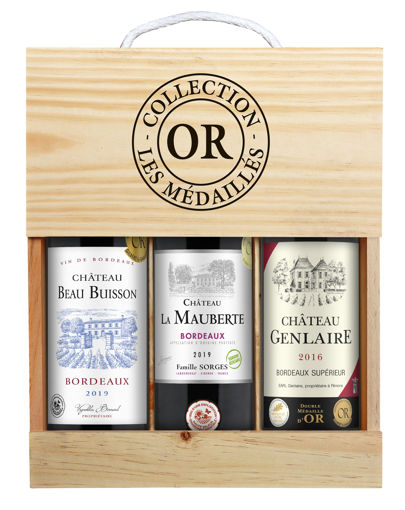 Afbeeldingen van GESCHENKKIST COLLECTION LES MEDAILLES D’OR 3X75CL