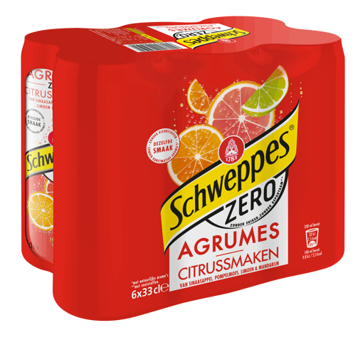 Afbeeldingen van SCHWEPPES AGRUM ZERO 6X33CL SLIM BLIK