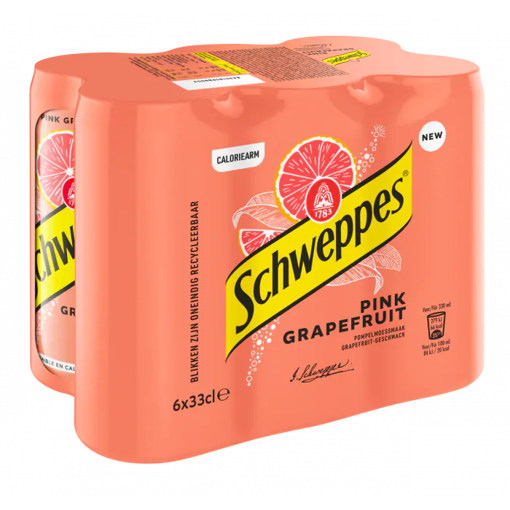 Afbeeldingen van SCHWEPPES PINK GRAPEFRUIT SLIM CAN 6X33CL